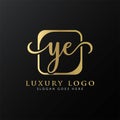 YE Logo Design Vector Template. Initial Luxury Letter YE Vector Illustration