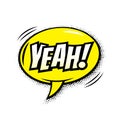 Yeah comic text bubble vector isolated color icon Royalty Free Stock Photo