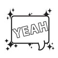 Yeah comic words in speech bubble isolated icon, stock vector illustration Royalty Free Stock Photo