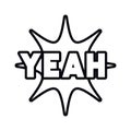 Yeah comic words in speech bubble isolated icon Royalty Free Stock Photo