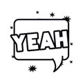 Yeah comic words in speech bubble isolated icon Royalty Free Stock Photo