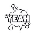 Yeah comic words in speech bubble isolated icon Royalty Free Stock Photo