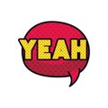 Yeah comic words in speech bubble isolated icon Royalty Free Stock Photo
