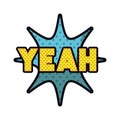 Yeah comic words in speech bubble isolated icon Royalty Free Stock Photo