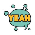 Yeah comic words in speech bubble isolated icon Royalty Free Stock Photo