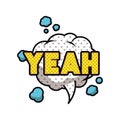 Yeah comic words in speech bubble isolated icon Royalty Free Stock Photo