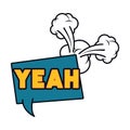 Yeah comic words in speech bubble isolated icon Royalty Free Stock Photo