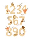 cartoon numbers. colorful vector illustration, flat style.