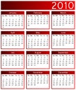 Year 2010 calendar Royalty Free Stock Photo