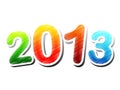 Year 2013 colorful drawing Royalty Free Stock Photo