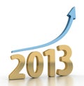 Year 2013 Growth Chart Royalty Free Stock Photo