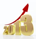 Year 2013 growth chart Royalty Free Stock Photo