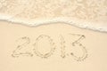 The Year 2013 Written in Sand on Beach Royalty Free Stock Photo