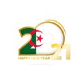 Year 2021 with Algeria Flag pattern. Happy New Year Design Royalty Free Stock Photo