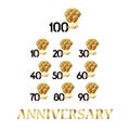 Year Anniversary Black Gold Set Balloon Vector Template Design Illustration Royalty Free Stock Photo