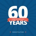 60 year anniversary card, poster template.