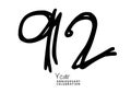 92 year anniversary celebration black color logotype vector, 92 number design, 92th Birthday invitation, anniversary logo template