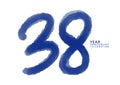 38 year anniversary celebration blue color logotype vector, 38 number design, 38th Birthday invitation, logo number design vector