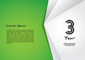 3 year anniversary celebration logotype on green background for poster, banner, leaflet, flyer, brochure, web, invitations or Royalty Free Stock Photo