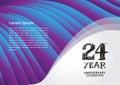 24 year anniversary celebration logotype on purple background for poster, banner, leaflet, flyer, brochure, web, invitations or Royalty Free Stock Photo