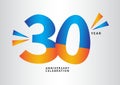30 year anniversary celebration logotype vector, 30 number design, 30th Birthday invitation, anniversary logo template, logo
