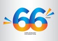 66 year anniversary celebration logotype vector, 66 number design, 66th Birthday invitation, anniversary logo template, logo