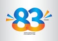 83 year anniversary celebration logotype vector, 83 number design, 83th Birthday invitation, anniversary logo template, logo