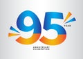 95 year anniversary celebration logotype vector, 95 number design, 95th Birthday invitation, anniversary logo template, logo