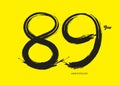 89 year anniversary celebration logotype on yellow background, 89 number design, 89th Birthday invitation, anniversary logo