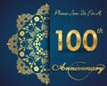 100 year anniversary celebration pattern design, 100th anniversary Royalty Free Stock Photo