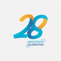 28 Year Anniversary Celebration Vector Template Design Illustration