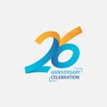 26 Year Anniversary Celebration Vector Template Design Illustration