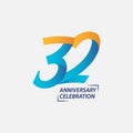 32 Year Anniversary Celebration Vector Template Design Illustration