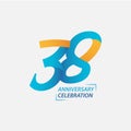 38 Year Anniversary Celebration Vector Template Design Illustration