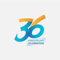 36 Year Anniversary Celebration Vector Template Design Illustration