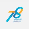 78 Year Anniversary Celebration Vector Template Design Illustration