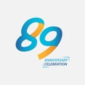 89 Year Anniversary Celebration Vector Template Design Illustration