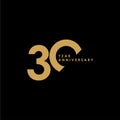 30 Year Anniversary Celebration Vector Template Design Illustration