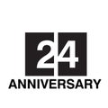 24 Year Anniversary Celebration Vector Template Design Illustration