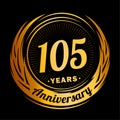 105 year anniversary. Elegant anniversary design. 105th logo.