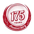 175 year anniversary. Elegant anniversary design. 175th logo. Royalty Free Stock Photo
