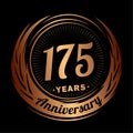 175 year anniversary. Elegant anniversary design. 175th logo. Royalty Free Stock Photo