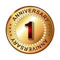 1 Year anniversary golden label.