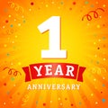 1 year anniversary logo celebration card