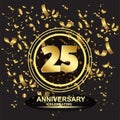 25 year anniversary logo template vector