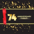 74 year anniversary logo template vector