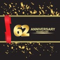 62 year anniversary logo template vector