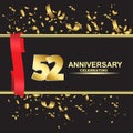 52 year anniversary logo template vector