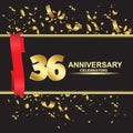 36 year anniversary logo template vector