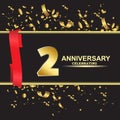 2 year anniversary logo template vector